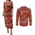New Zealand Christmas Couples Matching Puletasi and Long Sleeve Button Shirt Meri Kirihimete Silver Fern Knit Style Green Color - Polynesian Pride