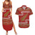 New Zealand Christmas Couples Matching Summer Maxi Dress and Hawaiian Shirt Meri Kirihimete Silver Fern Knit Style Green Color - Polynesian Pride