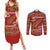 New Zealand Christmas Couples Matching Summer Maxi Dress and Long Sleeve Button Shirt Meri Kirihimete Silver Fern Knit Style Green Color - Polynesian Pride