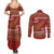 New Zealand Christmas Couples Matching Summer Maxi Dress and Long Sleeve Button Shirt Meri Kirihimete Silver Fern Knit Style Green Color - Polynesian Pride