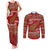 New Zealand Christmas Couples Matching Tank Maxi Dress and Long Sleeve Button Shirt Meri Kirihimete Silver Fern Knit Style Green Color - Polynesian Pride
