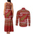 New Zealand Christmas Couples Matching Tank Maxi Dress and Long Sleeve Button Shirt Meri Kirihimete Silver Fern Knit Style Green Color - Polynesian Pride