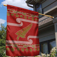 New Zealand Christmas Garden Flag Meri Kirihimete Silver Fern Knit Style Green Color LT03 - Polynesian Pride