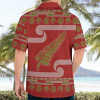 New Zealand Christmas Hawaiian Shirt Meri Kirihimete Silver Fern Knit Style Green Color LT03 - Polynesian Pride