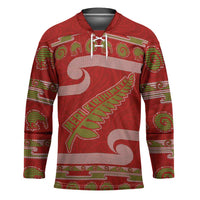 New Zealand Christmas Hockey Jersey Meri Kirihimete Silver Fern Knit Style Green Color LT03 Unisex Green - Polynesian Pride