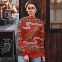 New Zealand Christmas Ugly Christmas Sweater Meri Kirihimete Silver Fern Knit Style Green Color LT03 - Polynesian Pride
