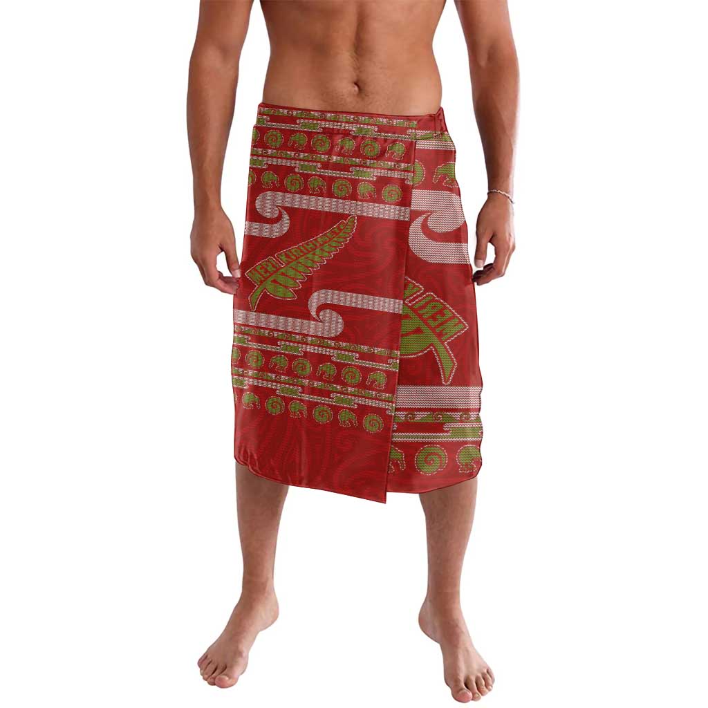 New Zealand Christmas Lavalava Meri Kirihimete Silver Fern Knit Style Green Color LT03 Green - Polynesian Pride