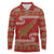 New Zealand Christmas Long Sleeve Polo Shirt Meri Kirihimete Silver Fern Knit Style Green Color - Polynesian Pride