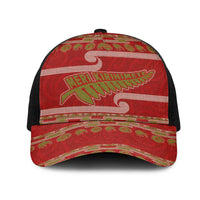 New Zealand Christmas Mesh Trucker Cap Meri Kirihimete Silver Fern Knit Style Green Color - Polynesian Pride