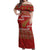 New Zealand Christmas Off Shoulder Maxi Dress Meri Kirihimete Silver Fern Knit Style Green Color - Polynesian Pride