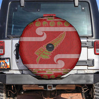 New Zealand Christmas Spare Tire Cover Meri Kirihimete Silver Fern Knit Style Green Color LT03 Green - Polynesian Pride