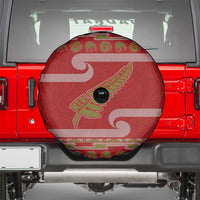 New Zealand Christmas Spare Tire Cover Meri Kirihimete Silver Fern Knit Style Green Color LT03 - Polynesian Pride