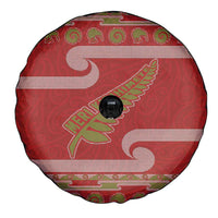 New Zealand Christmas Spare Tire Cover Meri Kirihimete Silver Fern Knit Style Green Color LT03 - Polynesian Pride