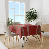 New Zealand Christmas Tablecloth Meri Kirihimete Silver Fern Knit Style Green Color - Polynesian Pride