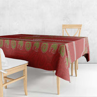 New Zealand Christmas Tablecloth Meri Kirihimete Silver Fern Knit Style Green Color - Polynesian Pride