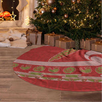 New Zealand Christmas Tree Skirt Meri Kirihimete Silver Fern Knit Style Green Color LT03 - Polynesian Pride