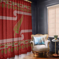 New Zealand Christmas Window Curtain Meri Kirihimete Silver Fern Knit Style Green Color LT03 - Polynesian Pride