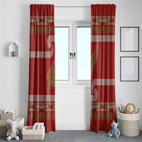 New Zealand Christmas Window Curtain Meri Kirihimete Silver Fern Knit Style Green Color LT03 - Polynesian Pride