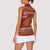 New Zealand Christmas Women Sleeveless Polo Shirt Meri Kirihimete Silver Fern Knit Style Green Color - Polynesian Pride