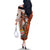 fiji-australia-rugby-off-the-shoulder-long-sleeve-dress-kangaroo-and-palm-tree-orange-tapa-pattern-mix-aboriginal