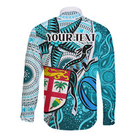 personalised-fiji-australia-rugby-long-sleeve-button-shirt-kangaroo-and-palm-tree-blue-tapa-pattern-mix-aboriginal