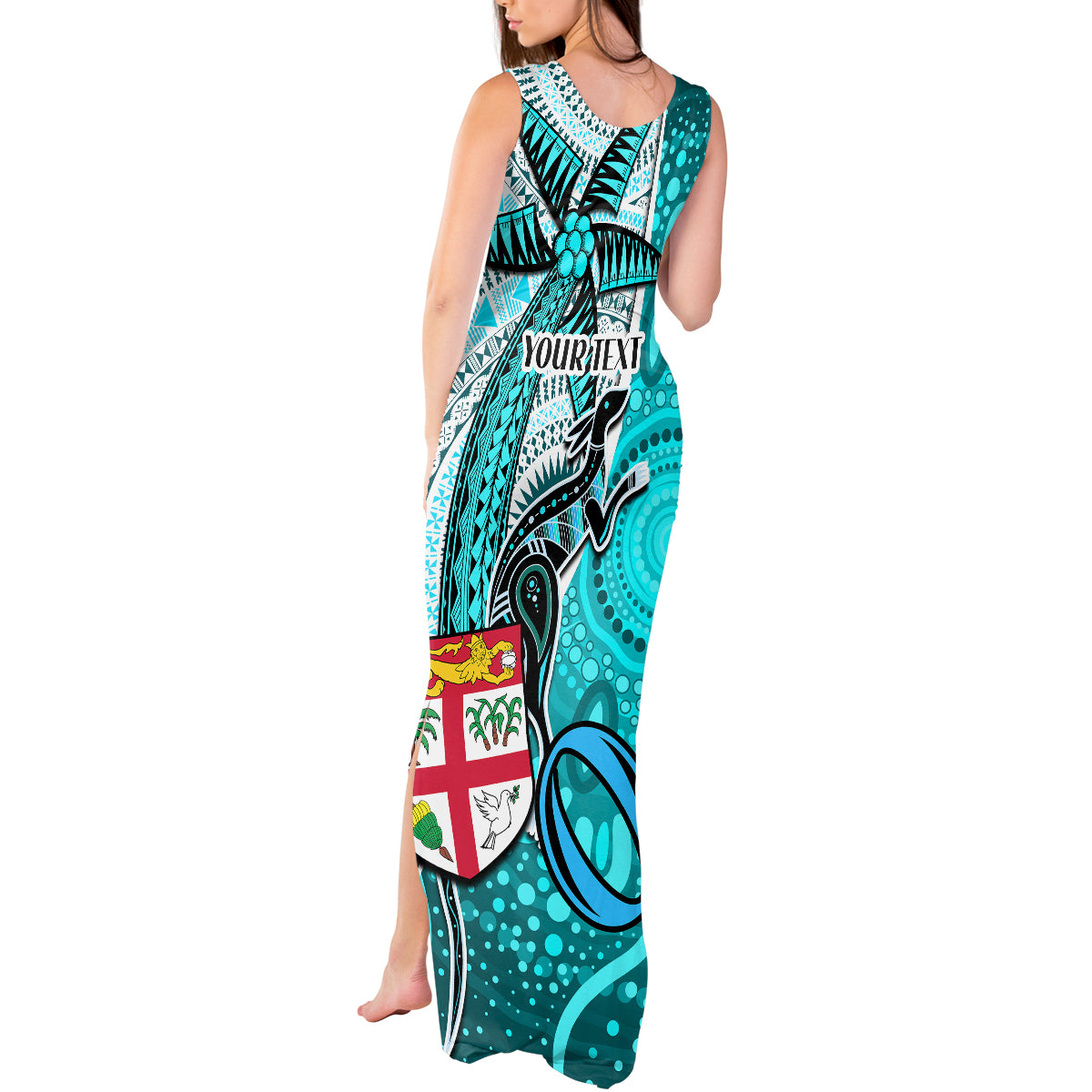 personalised-fiji-australia-rugby-tank-maxi-dress-kangaroo-and-palm-tree-blue-tapa-pattern-mix-aboriginal