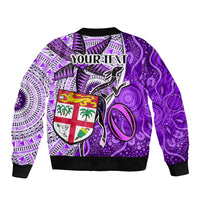 personalised-fiji-australia-rugby-sleeve-zip-bomber-jacket-kangaroo-and-palm-tree-purple-tapa-pattern-mix-aboriginal