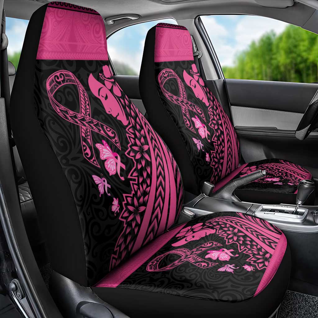 Breast Cancer Awareness Car Seat Cover Think Pink Polynesian Ribbon and Butterfly