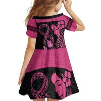 Breast Cancer Awareness Family Matching Puletasi and Hawaiian Shirt Think Pink Polynesian Ribbon and Butterfly LT03 - Polynesian Pride