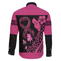 Breast Cancer Awareness Family Matching Short Sleeve Bodycon Dress and Hawaiian Shirt Think Pink Polynesian Ribbon and Butterfly LT03 - Polynesian Pride