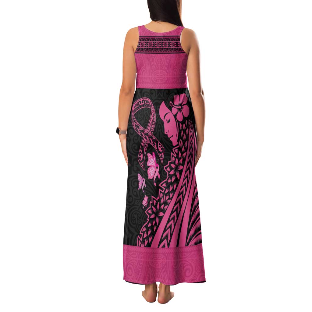 Breast Cancer Awareness Family Matching Tank Maxi Dress and Hawaiian Shirt Think Pink Polynesian Ribbon and Butterfly LT03 - Polynesian Pride