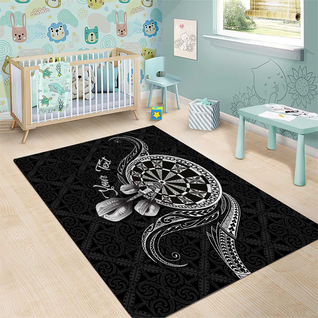 Personalised Niue Darts Masters Area Rug Tribal Hiapo Dartboard - Polynesian Pride