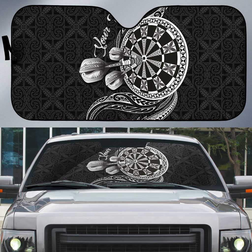 Personalised Niue Darts Masters Auto Sun Shade Tribal Hiapo Dartboard - Polynesian Pride