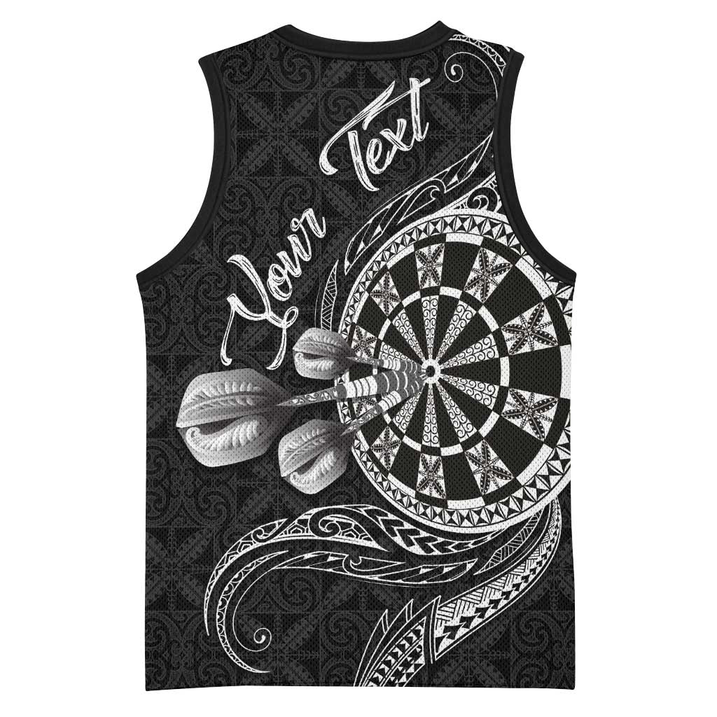 Personalised Niue Darts Masters Basketball Jersey Tribal Hiapo Dartboard - Polynesian Pride