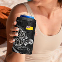 Personalised Niue Darts Masters 4 in 1 Can Cooler Tumbler Tribal Hiapo Dartboard - Polynesian Pride