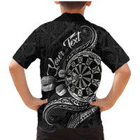 Personalised Niue Darts Masters Family Matching Mermaid Dress and Hawaiian Shirt Tribal Hiapo Dartboard LT03 - Polynesian Pride