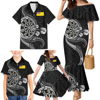 Personalised Niue Darts Masters Family Matching Mermaid Dress and Hawaiian Shirt Tribal Hiapo Dartboard LT03 - Polynesian Pride