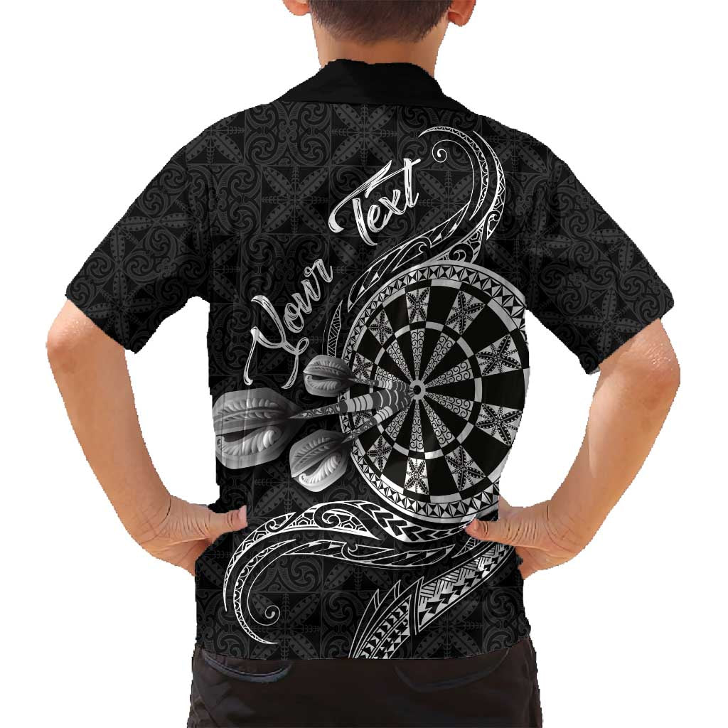 Personalised Niue Darts Masters Family Matching Off Shoulder Short Dress and Hawaiian Shirt Tribal Hiapo Dartboard LT03 - Polynesian Pride