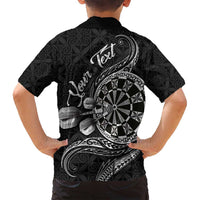 Personalised Niue Darts Masters Family Matching Off Shoulder Short Dress and Hawaiian Shirt Tribal Hiapo Dartboard LT03 - Polynesian Pride