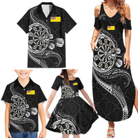 Personalised Niue Darts Masters Family Matching Summer Maxi Dress and Hawaiian Shirt Tribal Hiapo Dartboard LT03 - Polynesian Pride
