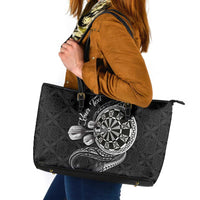 Personalised Niue Darts Masters Leather Tote Bag Tribal Hiapo Dartboard - Polynesian Pride