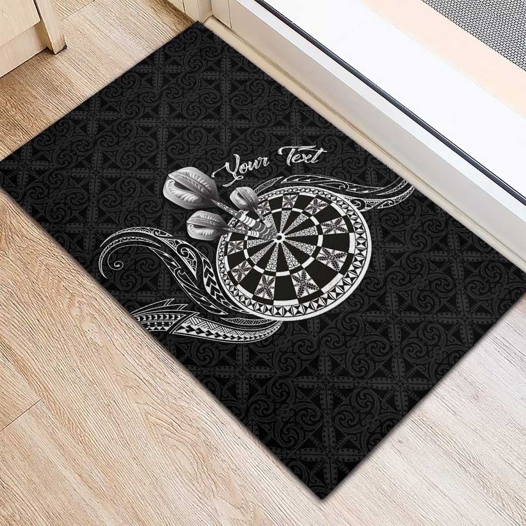 Personalised Niue Darts Masters Rubber Doormat Tribal Hiapo Dartboard - Polynesian Pride