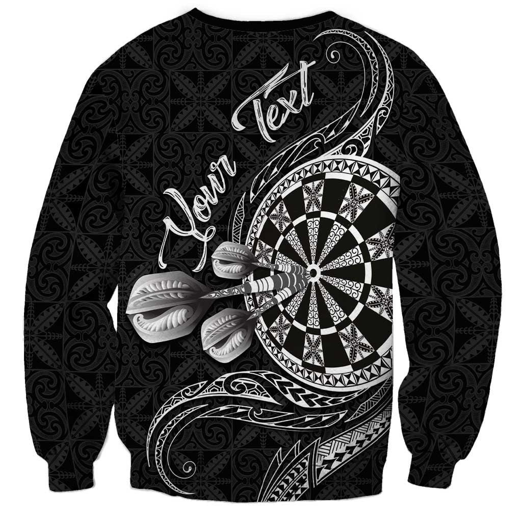 Personalised Niue Darts Masters Sweatshirt Tribal Hiapo Dartboard - Polynesian Pride