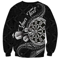 Personalised Niue Darts Masters Sweatshirt Tribal Hiapo Dartboard - Polynesian Pride