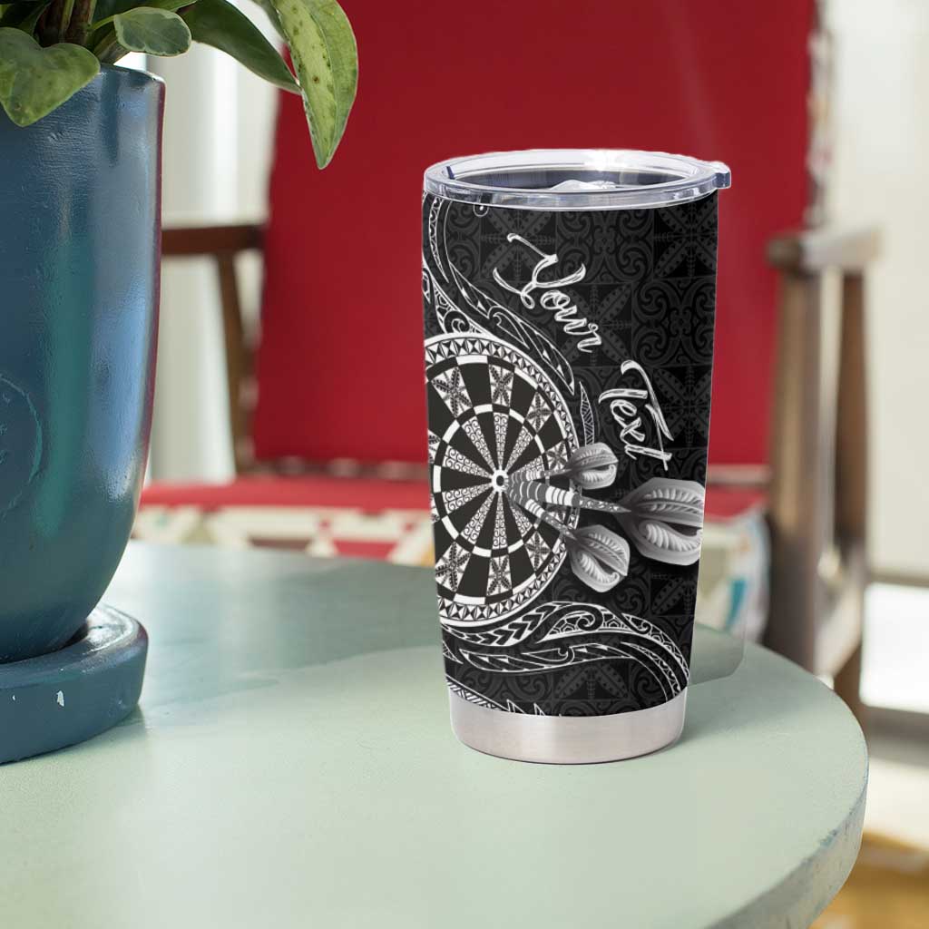 Personalised Niue Darts Masters Tumbler Cup Tribal Hiapo Dartboard - Polynesian Pride
