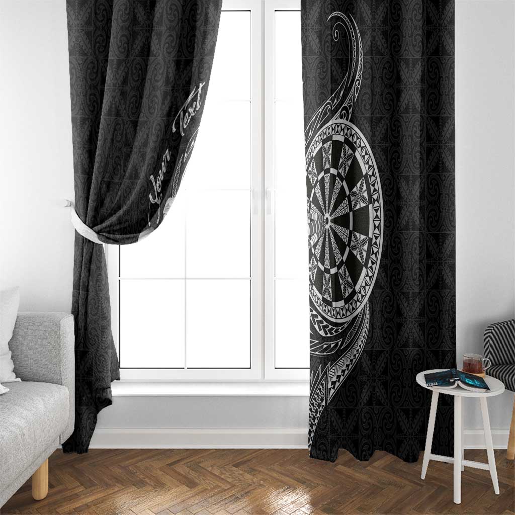 Personalised Niue Darts Masters Window Curtain Tribal Hiapo Dartboard - Polynesian Pride