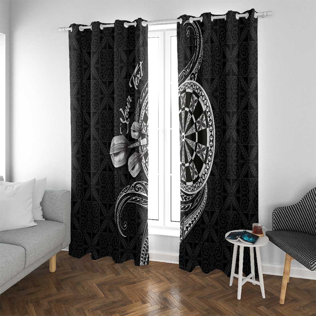 Personalised Niue Darts Masters Window Curtain Tribal Hiapo Dartboard - Polynesian Pride