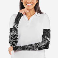 Personalised New Zealand Aotearoa Darts Masters Arm Sleeves Tribal Silver Fern and Ta Moko Dartboard - Polynesian Pride