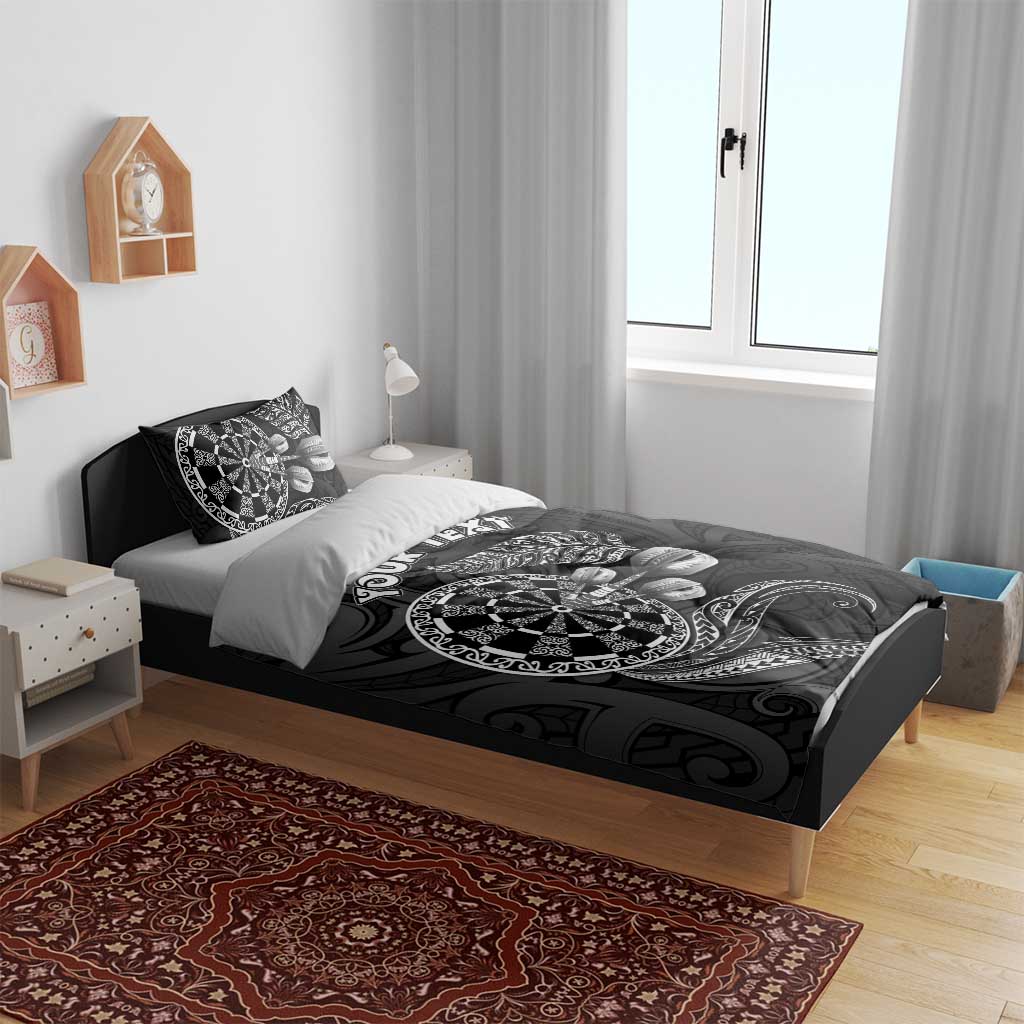 Personalised New Zealand Aotearoa Darts Masters Bedding Set Tribal Silver Fern and Ta Moko Dartboard - Polynesian Pride