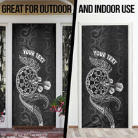 Personalised New Zealand Aotearoa Darts Masters Door Cover Tribal Silver Fern and Ta Moko Dartboard LT03 - Polynesian Pride